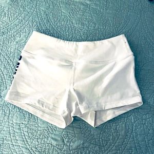 savage barbell white workout shorts
